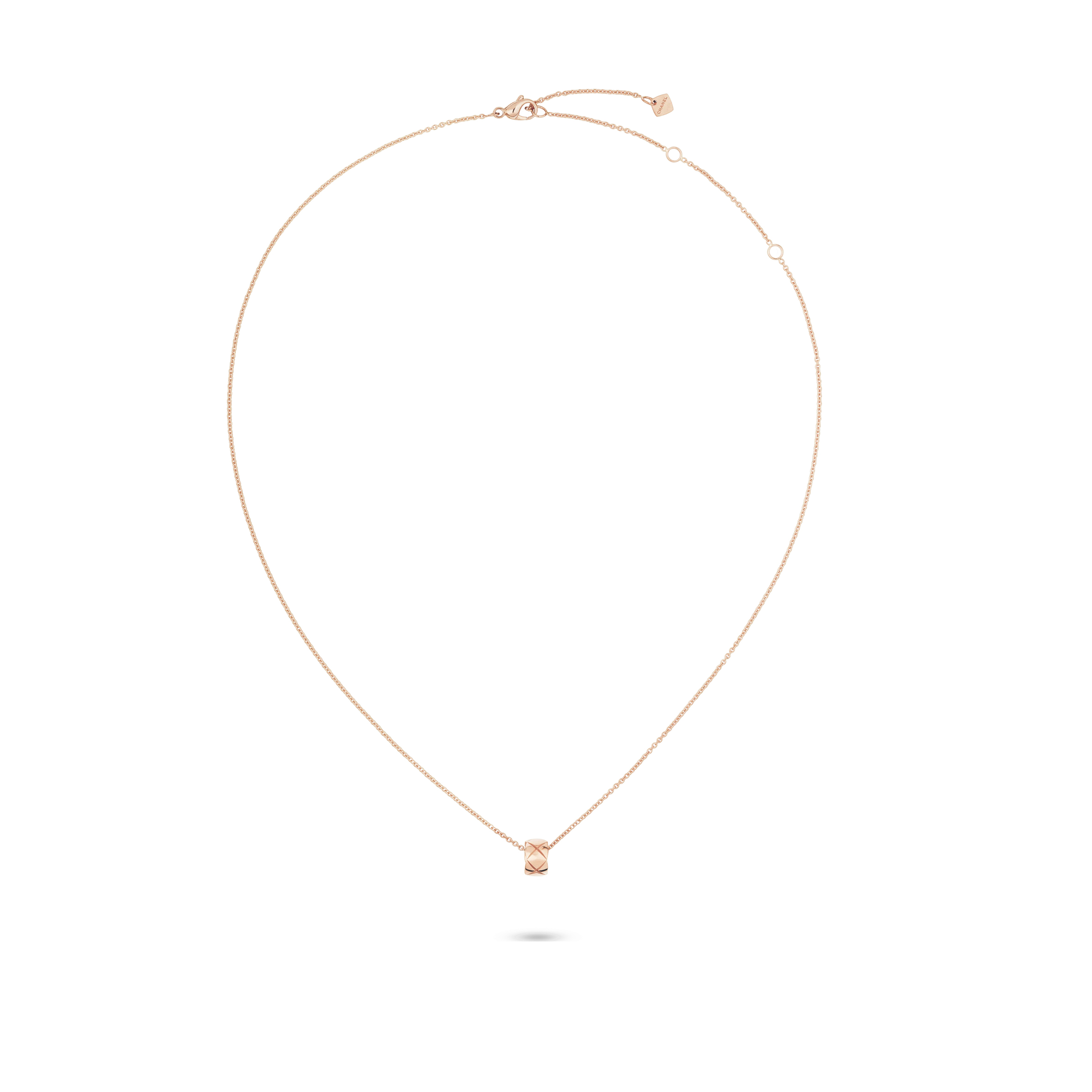 CHANEL COCO CRUSH NECKLACEQUILTED MOTIF, 18K ROSE GOLD J12315